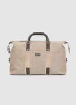 Language Shoes-Men-Explorer Duffle-Combination of Fabric/Leather-Beige Colour-Leather Accessories