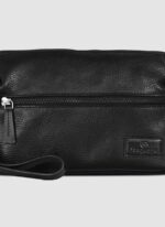Language Shoes-Men-Venn Wash Bag-Premium Leather-Black Colour-Leather Accessories