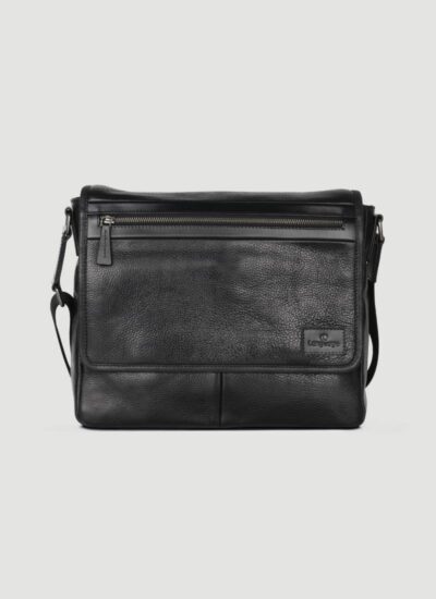 Language Shoes-Men-Daniel Messenger Bag-Premium Leather-Black Colour-Leather Accessories