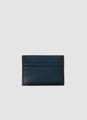 Language Shoes-Men-Raven Laser Card Holder-Premium Leather-Navy Colour-Leather Accessories