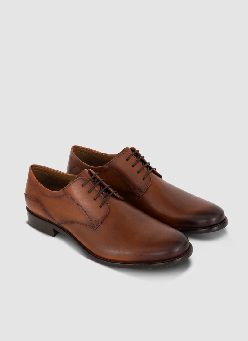 Language Shoes-Men-Rim Derby-Premium Leather-Tan Colour-Formal Shoe