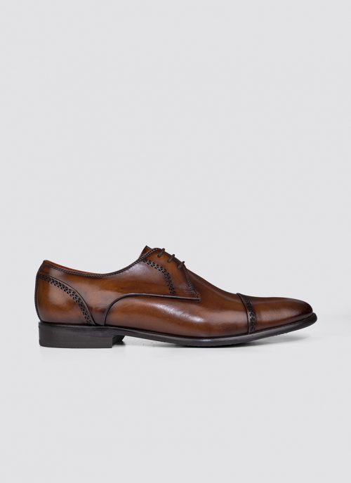 Language Shoes-Men-Dylaney Derby-Premium Leather-Tan Colour-Formal Shoe