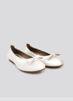 Language Shoes-Women-Calliope Ballerina-Premium Leather-Ecru Colour-Formal Shoe