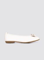 Language Shoes-Women-Calliope Ballerina-Premium Leather-Ecru Colour-Formal Shoe