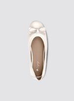 Language Shoes-Women-Calliope Ballerina-Premium Leather-Ecru Colour-Formal Shoe