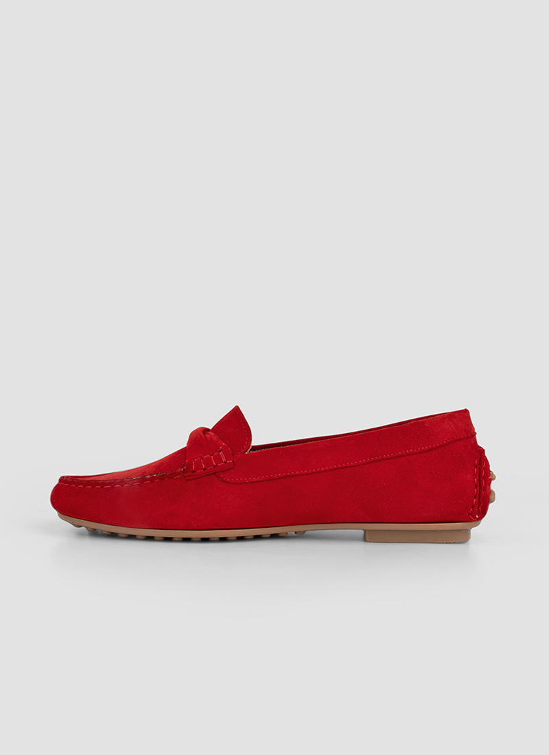 Language Shoes-Women-Bia Moccasin-Premium Leather-Red Colour-Formal Shoe