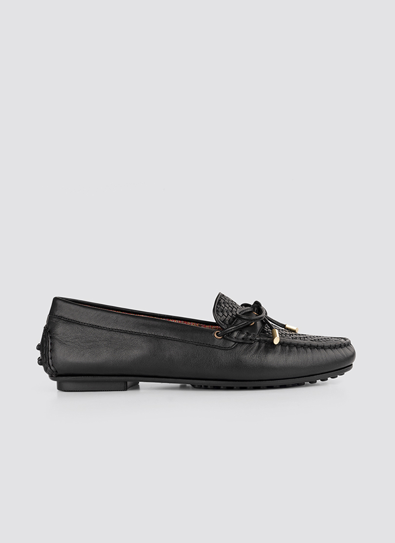 Language Shoes-Women-Artemis Moccasin-Premium Leather-Black Colour-Formal Shoe