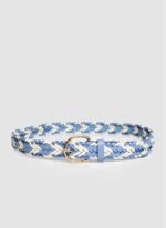 Language Shoes-Women-Della Belt-Premium Leather-Ecru/Blue Colour-Belt