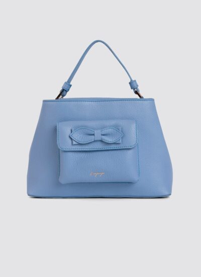Language Shoes-Women-Flamingo Hand Bag-Premium Leather-Blue Colour-Leather Accessories