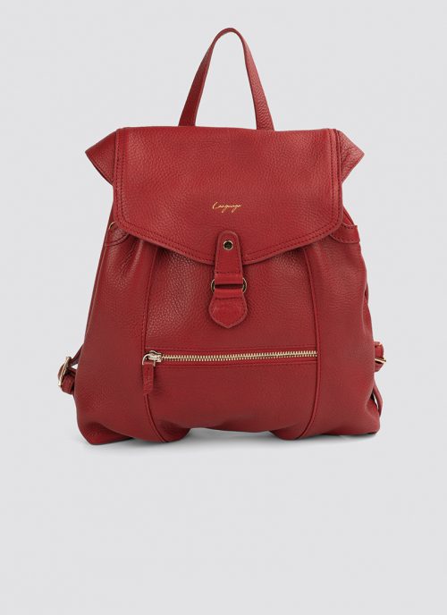 Language Shoes-Women-Oyester Backpack-Premium Leather-Red Colour-Leather Accessories