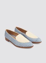 Language Shoes-Women-Maia Loafer-Premium Leather-Blue/Ecru Colour-Formal Shoe