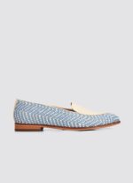 Language Shoes-Women-Maia Loafer-Premium Leather-Blue/Ecru Colour-Formal Shoe