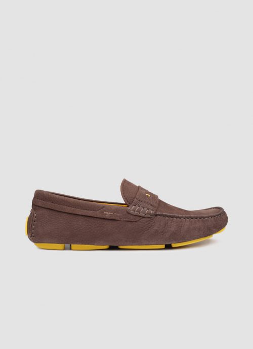 Language Shoes-Men-Ares Driver-Premium Leather-Brown Colour-Casual Shoe