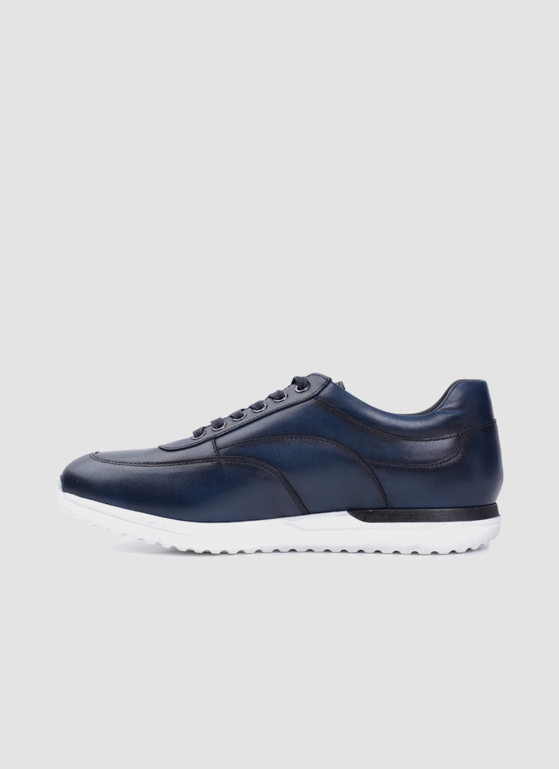 Language Shoes-Men-Dionysus Sneaker-Premium Leather-Navy Colour-Sneaker