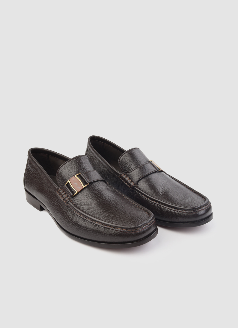 Language Shoes-Men-Eurus Moccasin-Deerskin Leather-Brown Colour-Formal Shoe
