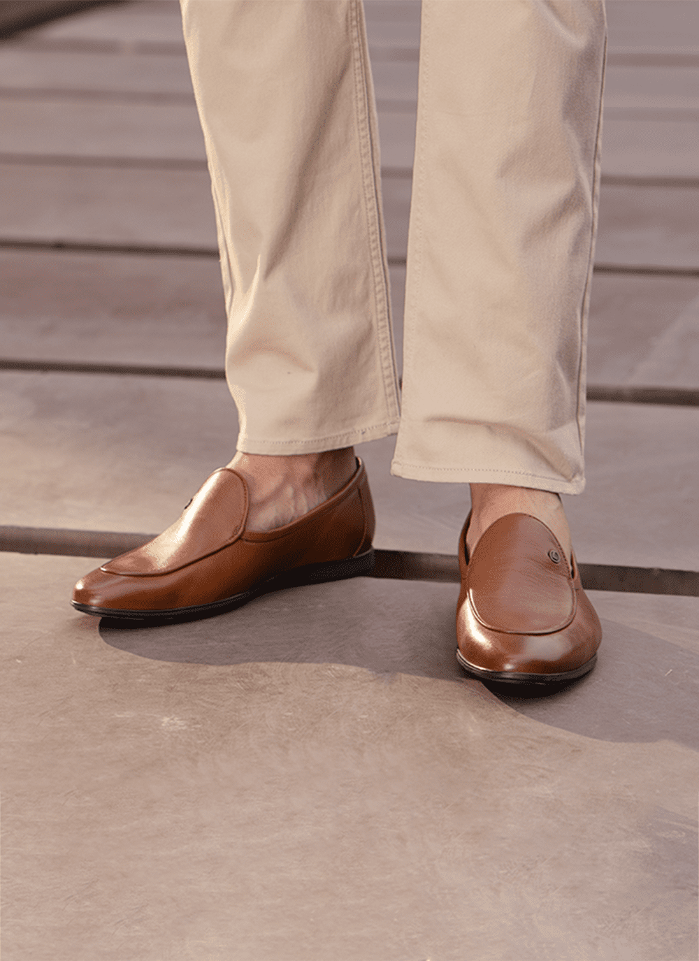 Language Shoes-Men-Preston-Loafer-Premium Leather-Tan Colour-Formal Shoe